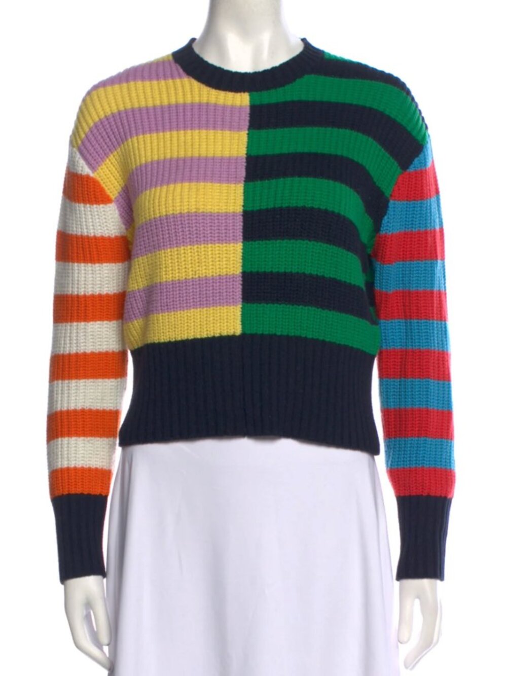 Staud Striped Crew Neck Sweater
